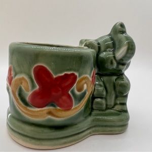 Vintage Elephant Green Mini Planter